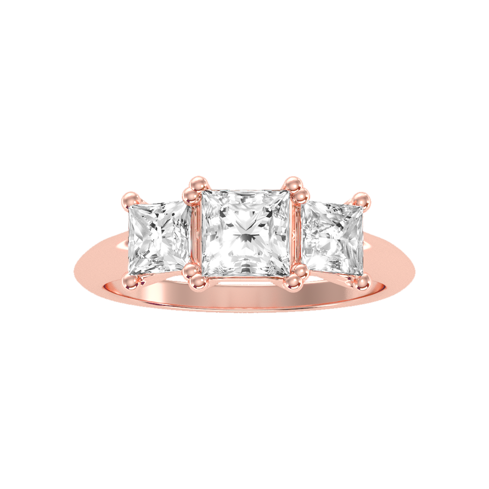 Warm Tri Stone Ring - Three