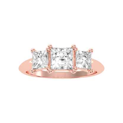 Warm Tri Stone Ring In 925 Sterling Silver - Three