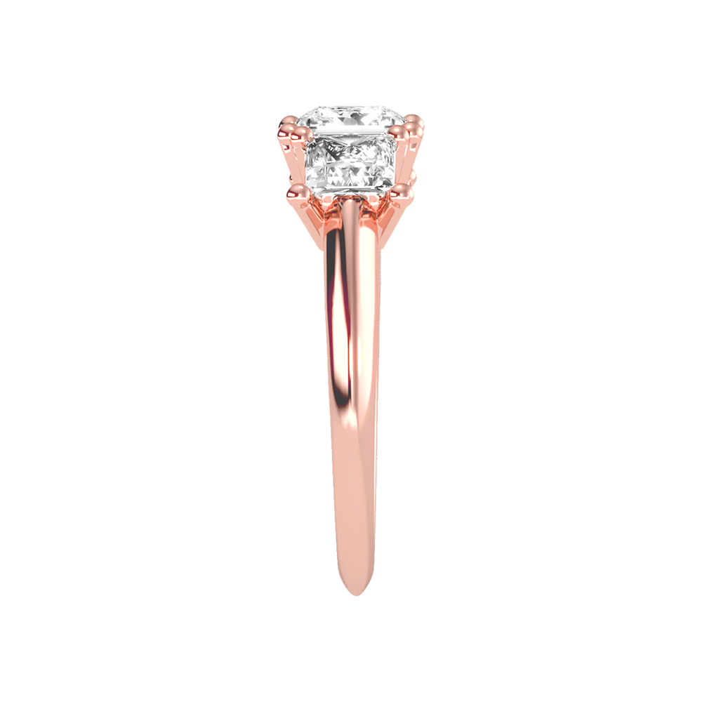 Warm Tri Stone Ring In 925 Sterling Silver - Four
