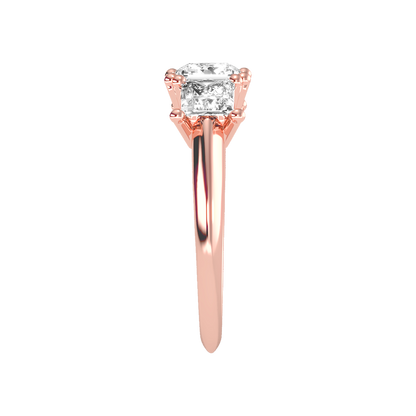 Warm Tri Stone Ring In 925 Sterling Silver - Four