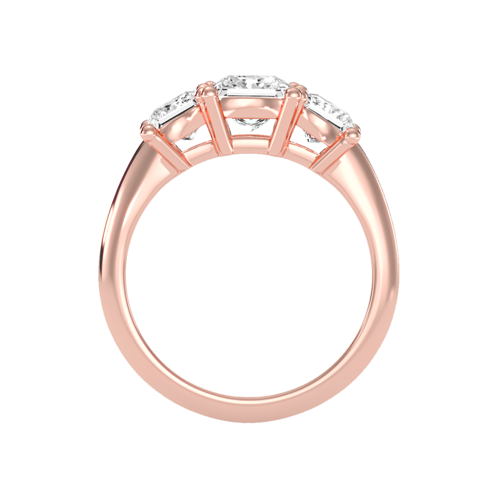 Warm Tri Stone Ring In 925 Sterling Silver - Five