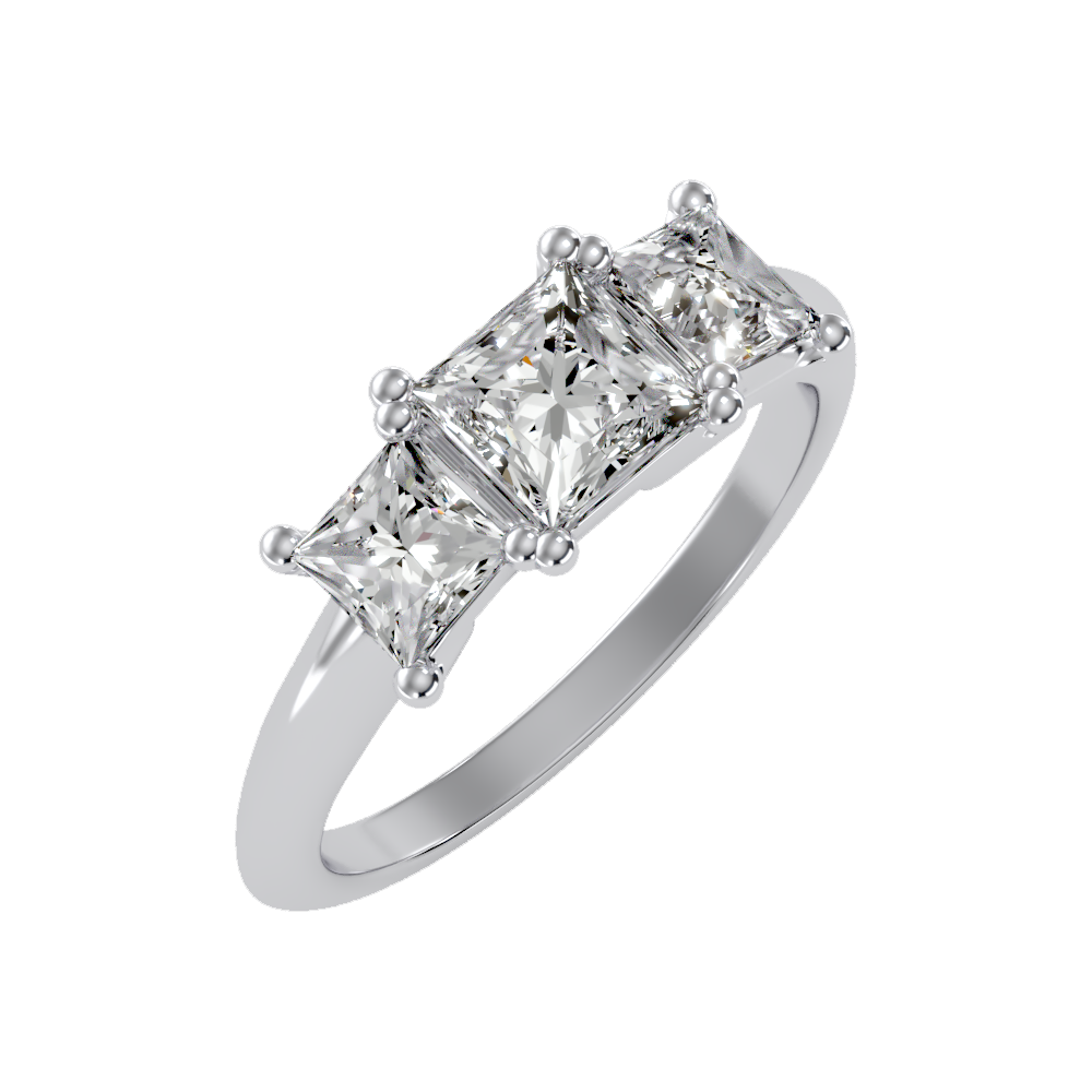 Warm Tri Stone Ring - Six