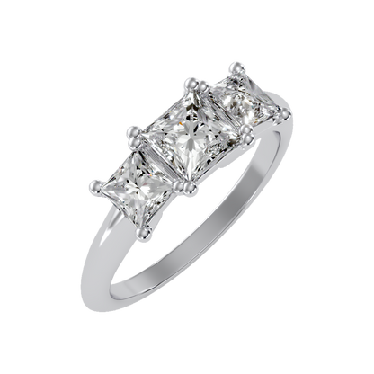 Warm Tri Stone Ring - Six