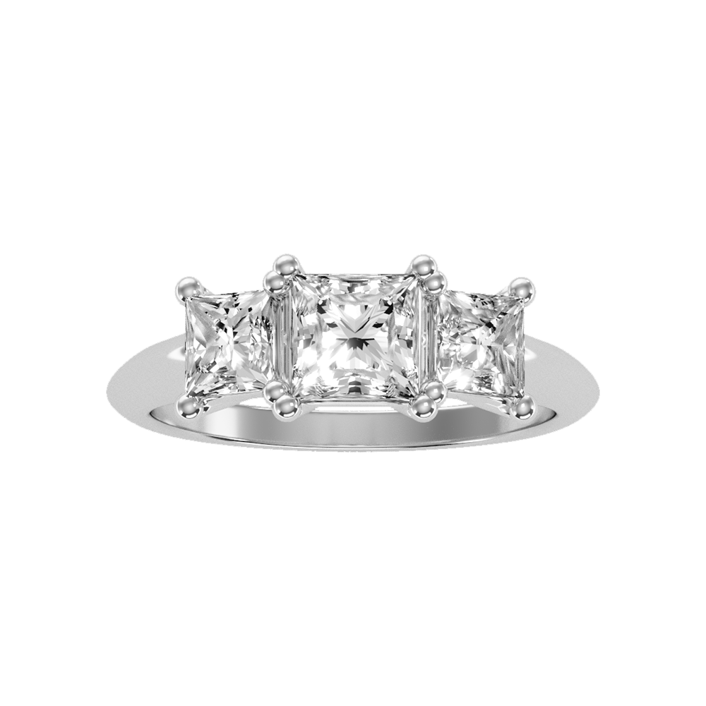 Warm Tri Stone Ring In 925 Sterling Silver - Seven