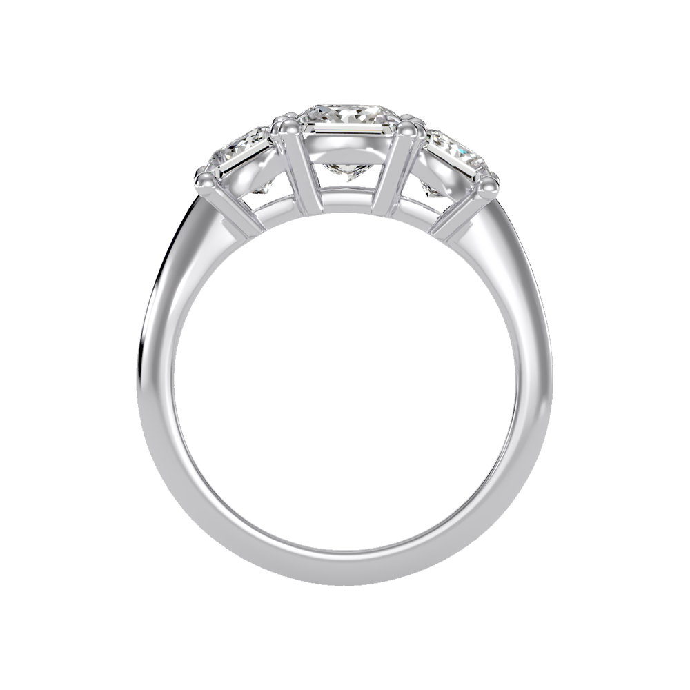 Warm Tri Stone Ring In 925 Sterling Silver - Nine