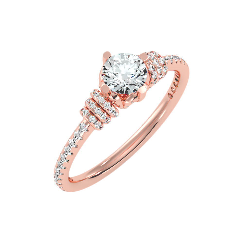 Wave Diamond Ring In 925 Sterling Silver - One