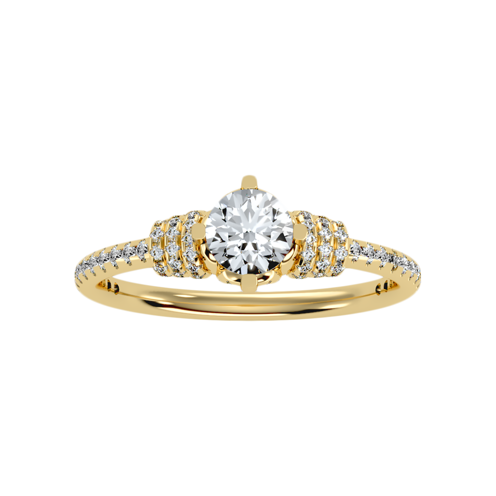 Wave Diamond Ring In 925 Sterling Silver - Ten