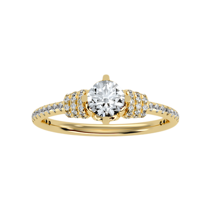 Wave Diamond Ring In 925 Sterling Silver - Ten