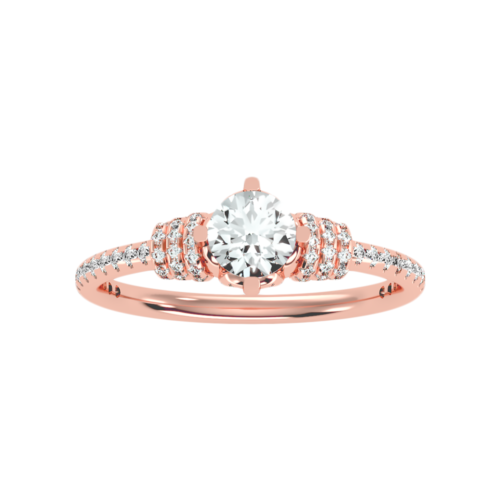 Wave Diamond Ring In 925 Sterling Silver - Two