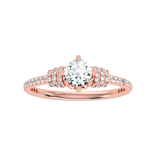Wave Diamond Ring In 925 Sterling Silver - Two