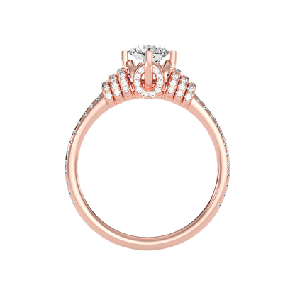 Wave Diamond Ring In 925 Sterling Silver - Four