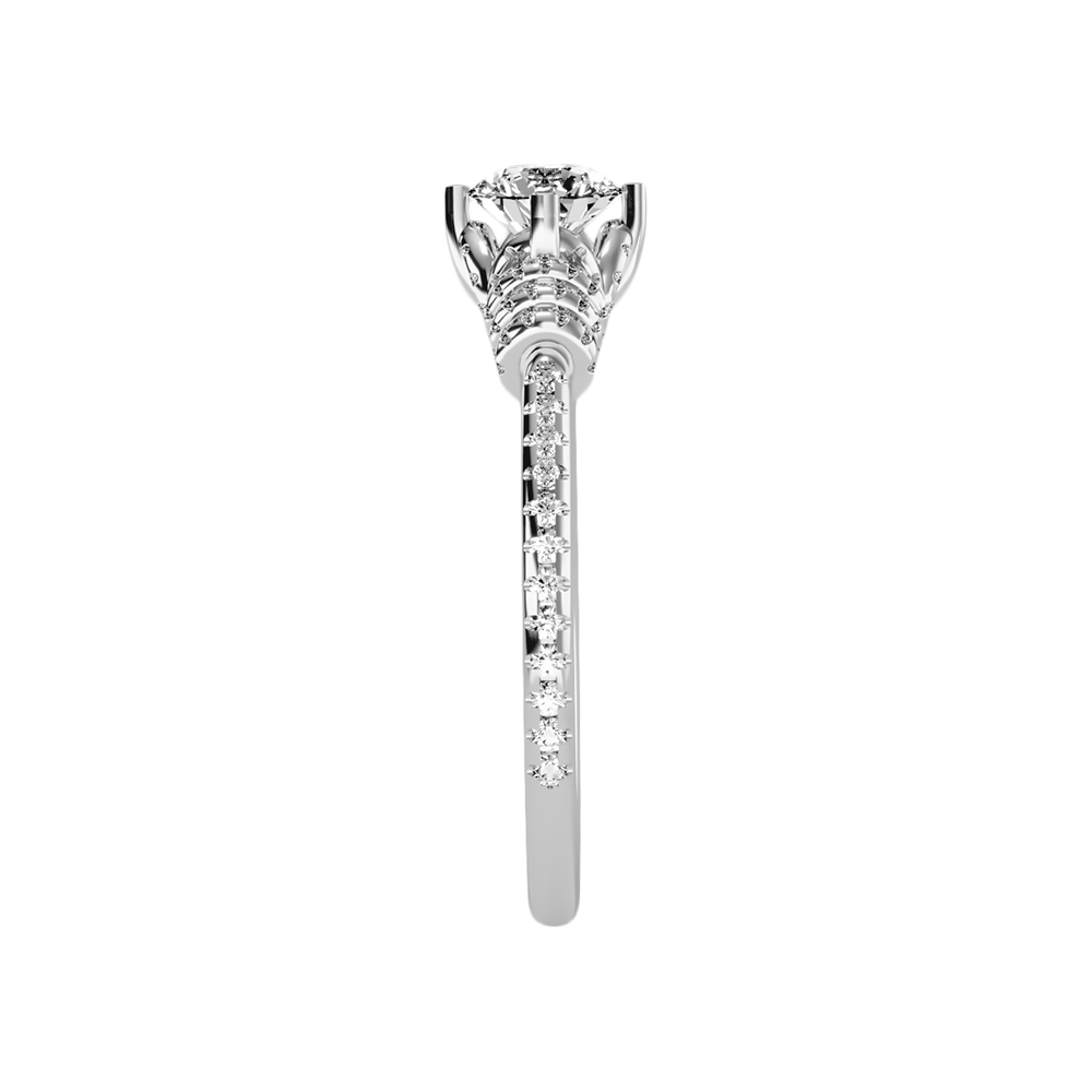 Wave Diamond Ring In 925 Sterling Silver - Seven