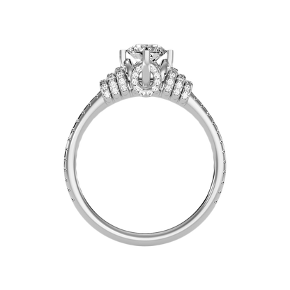 Wave Diamond Ring In 925 Sterling Silver - Eight