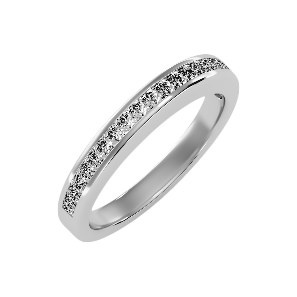 Wew Half Eternity Band In 925 Sterling Silver - One