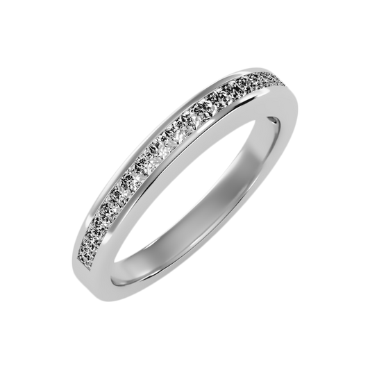 Wew Half Eternity Band In 925 Sterling Silver - One