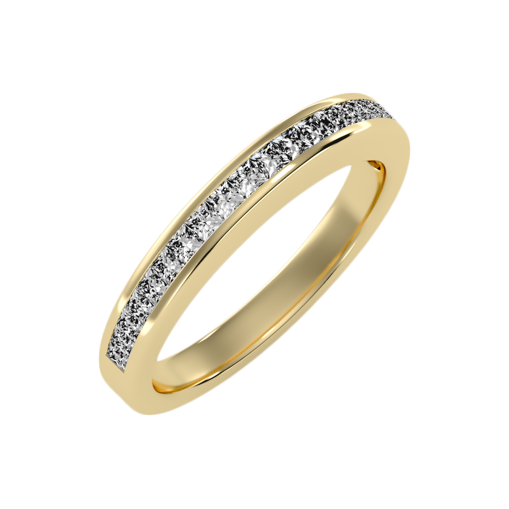 Wew Half Eternity Band In 925 Sterling Silver - Nine