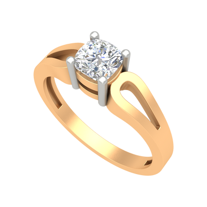 Whimsical Loop Solitaire Ring - One