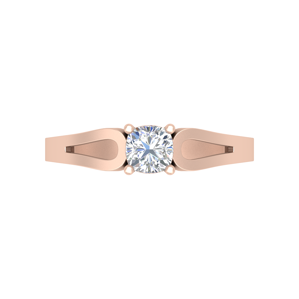 Whimsical Loop Solitaire Ring In 925 Sterling Silver - Eleven