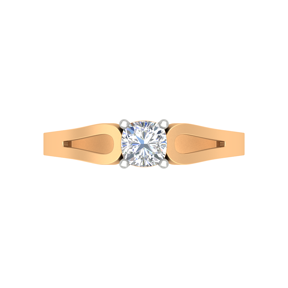 Whimsical Loop Solitaire Ring In 925 Sterling Silver - Three
