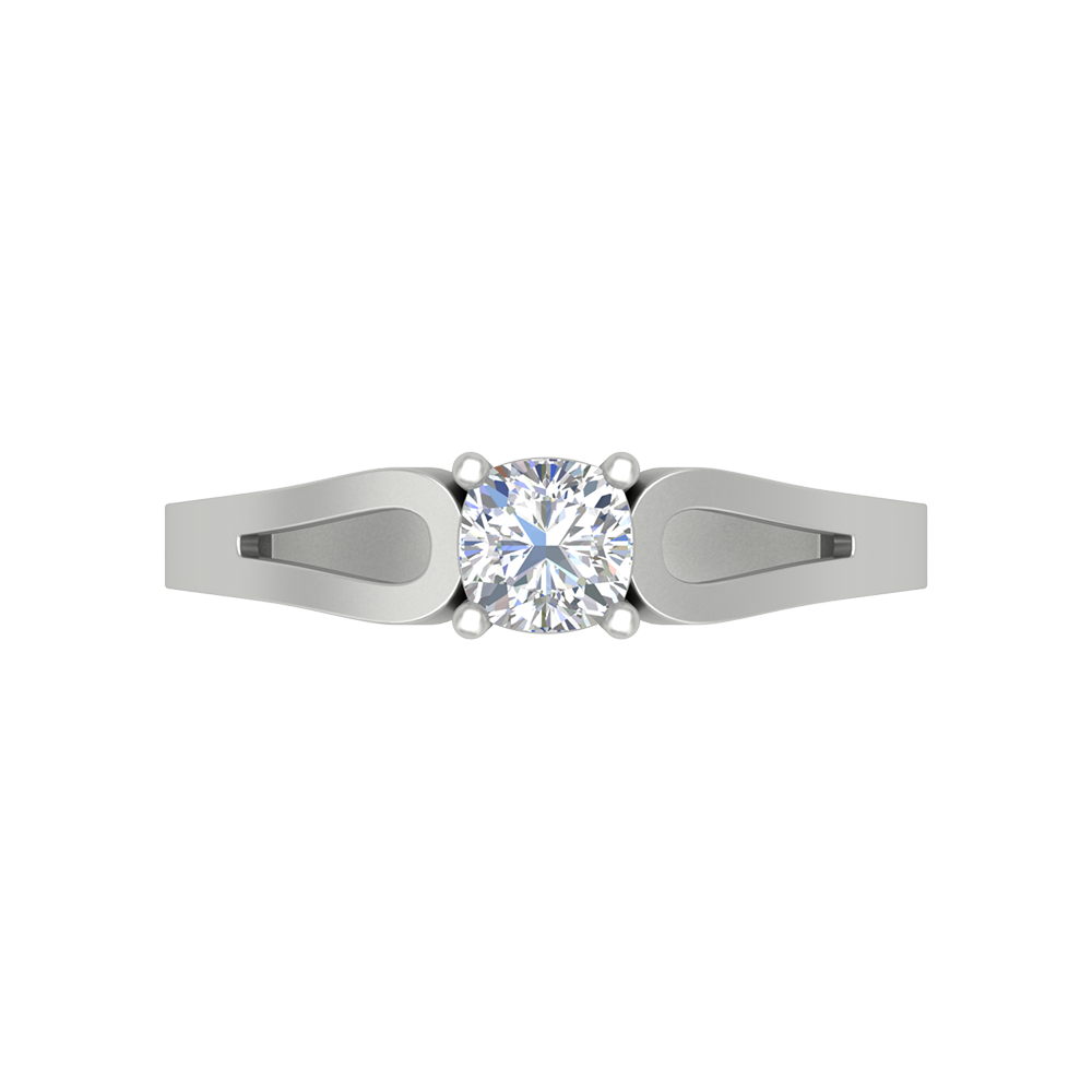 Whimsical Loop Solitaire Ring In 925 Sterling Silver - Six
