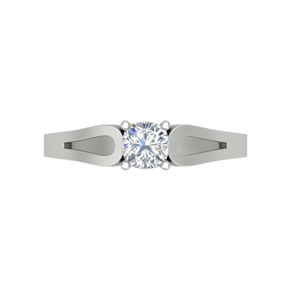 Whimsical Loop Solitaire Ring In 925 Sterling Silver - Six