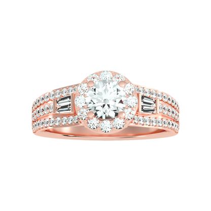 Wishful Halo Ring In 925 Sterling Silver - Three