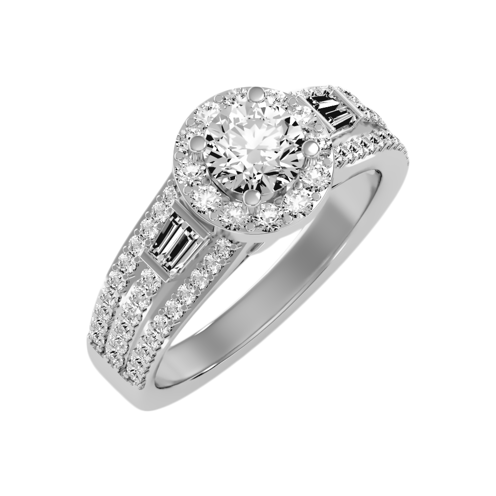 Wishful Halo Ring In 925 Sterling Silver - Five