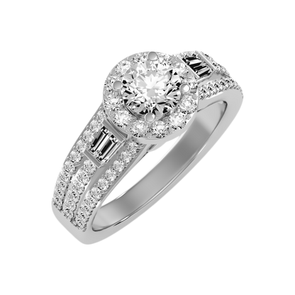 Wishful Halo Ring In 925 Sterling Silver - Five