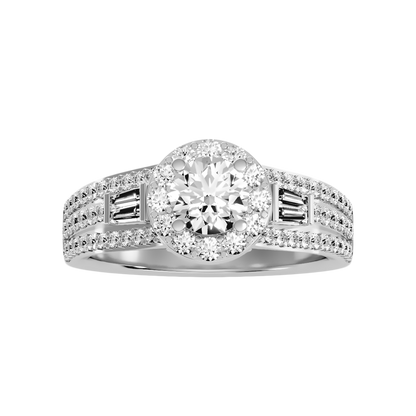 Wishful Halo Ring In 925 Sterling Silver - Six
