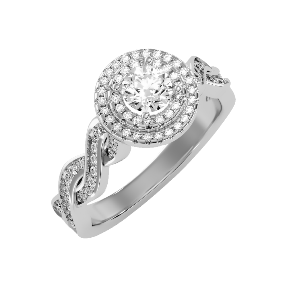 Wondrous Halo Ring In 925 Sterling Silver - One