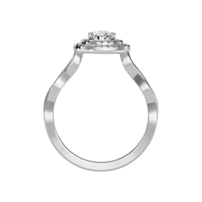 Wondrous Halo Ring In 925 Sterling Silver - Two