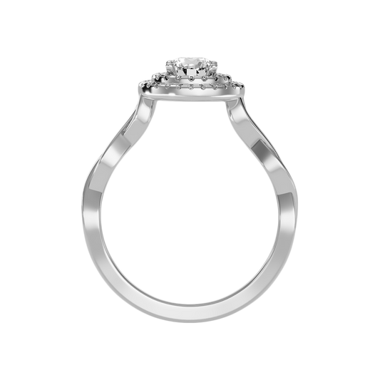 Wondrous Halo Ring In 925 Sterling Silver - Two
