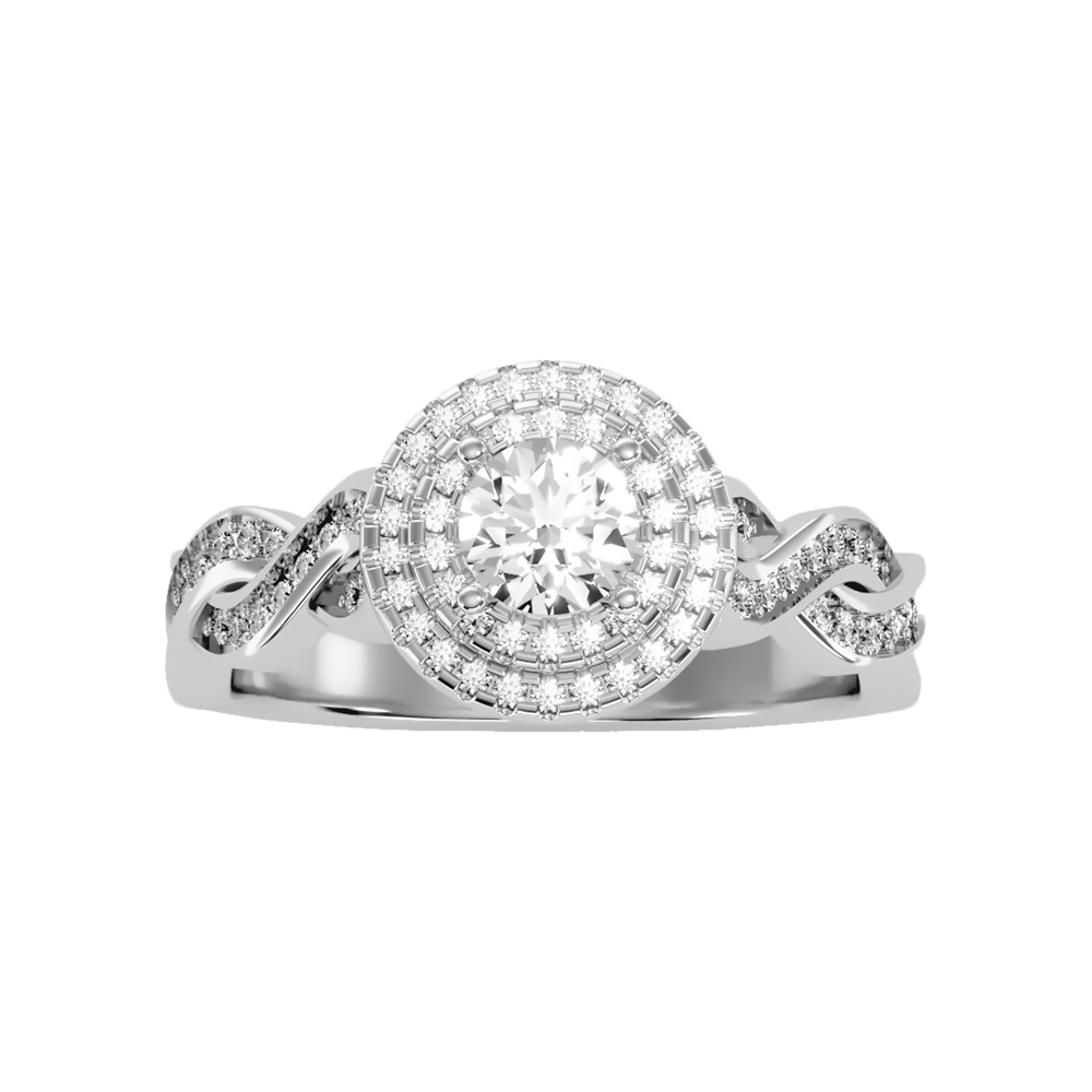 Wondrous Halo Ring In 925 Sterling Silver - Three