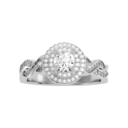 Wondrous Halo Ring In 925 Sterling Silver - Three