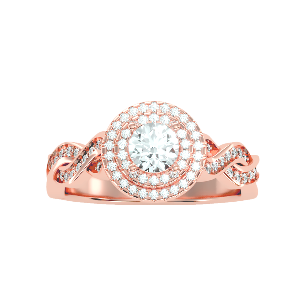 Wondrous Halo Ring In 925 Sterling Silver - Five