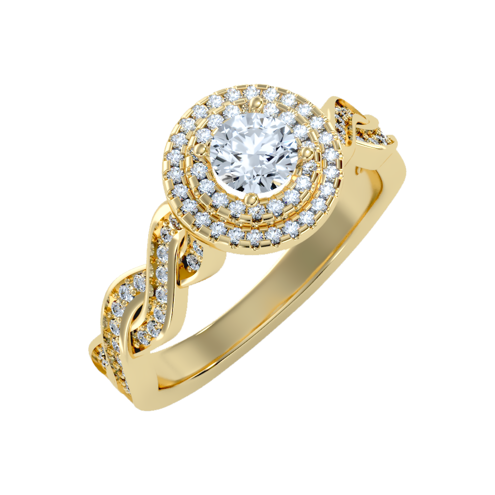 Wondrous Halo Ring In 925 Sterling Silver - Nine