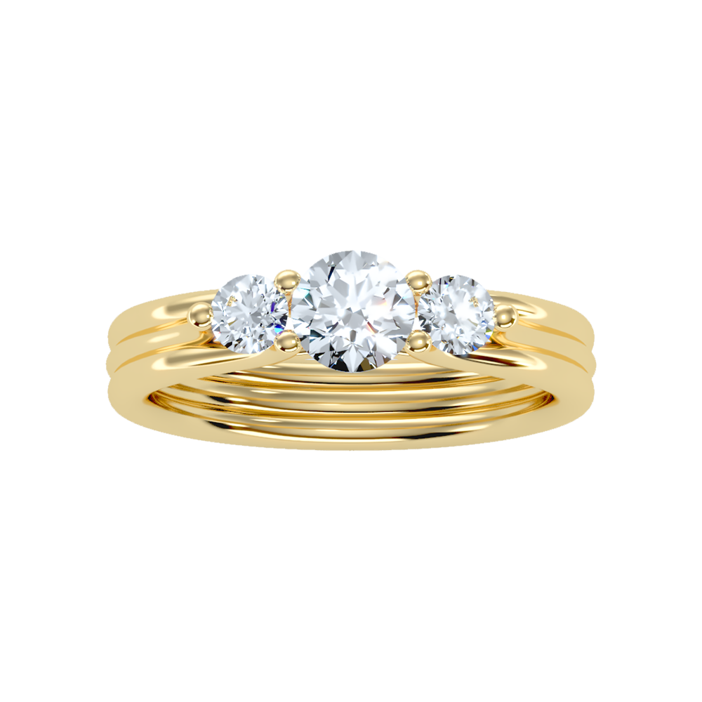 World Class Halo Solitaire Ring In 925 Sterling Silver - Three