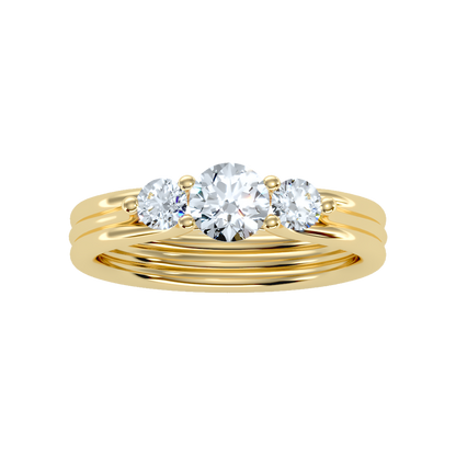 World Class Halo Solitaire Ring In 925 Sterling Silver - Three