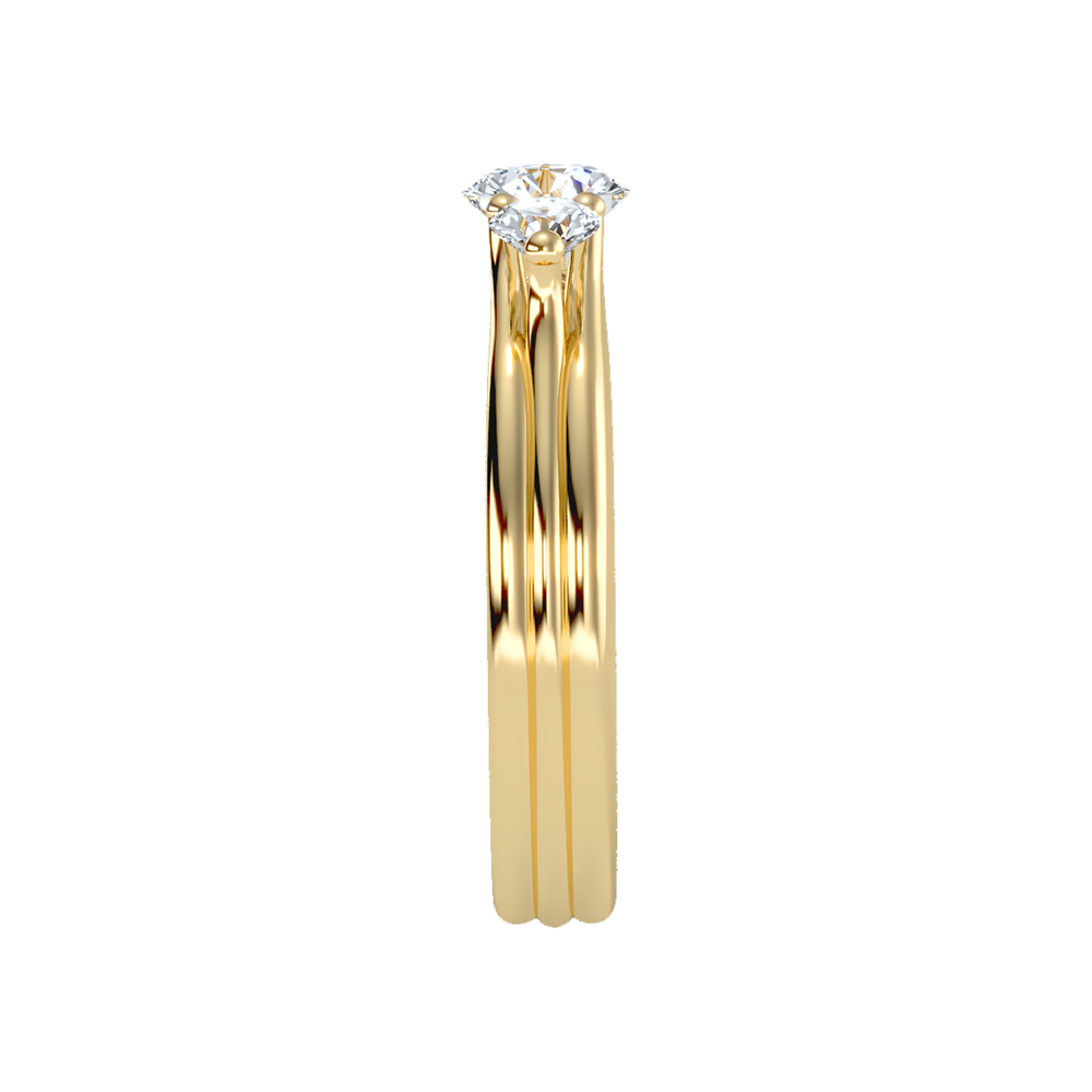 World Class Halo Solitaire Ring In 925 Sterling Silver - Four