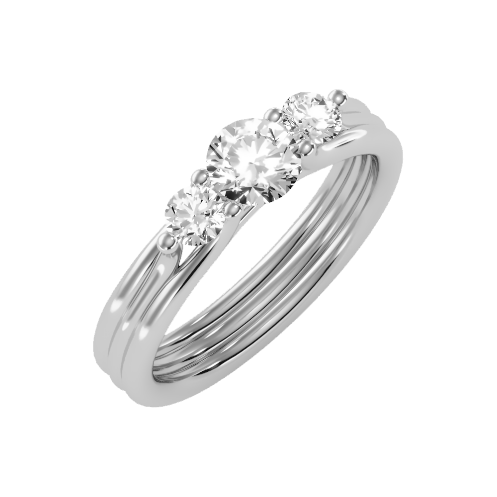 World Class Halo Solitaire Ring - Five