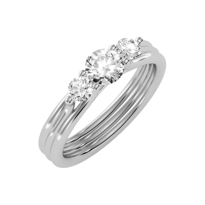 World Class Halo Solitaire Ring In 925 Sterling Silver - Five