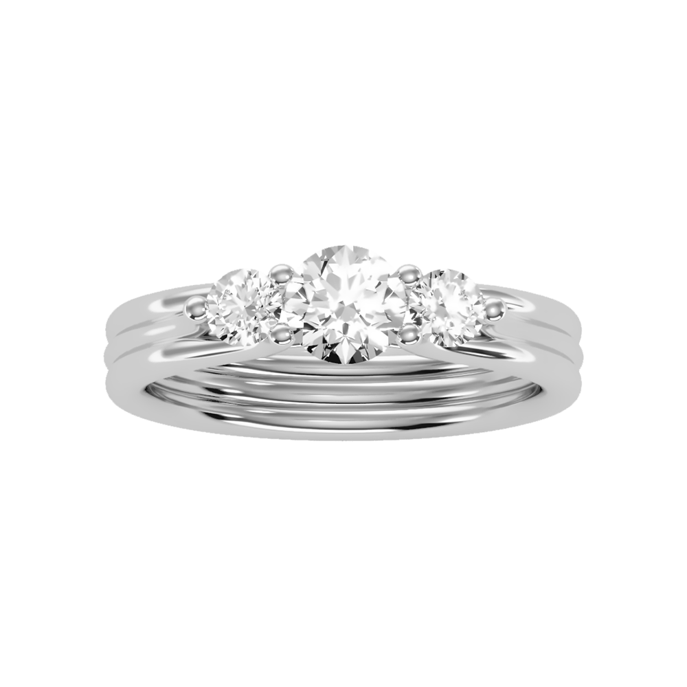 World Class Halo Solitaire Ring In 925 Sterling Silver - Six