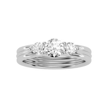 World Class Halo Solitaire Ring In 925 Sterling Silver - Six