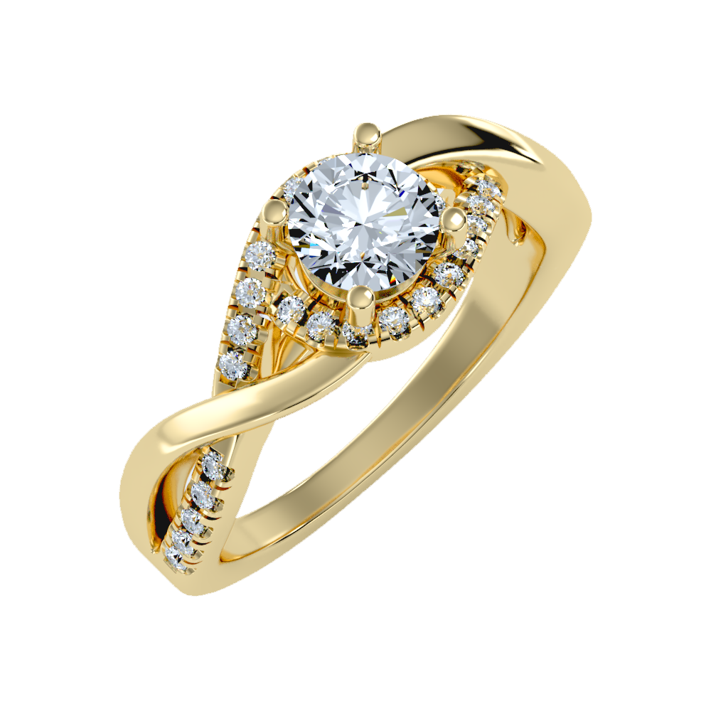 Youthful Halo Solitaire Ring - One