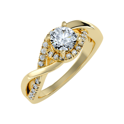 Youthful Halo Solitaire Ring In 925 Sterling Silver - One