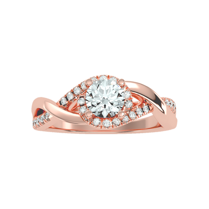 Youthful Halo Solitaire Ring In 925 Sterling Silver - Eleven