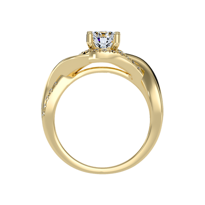 Youthful Halo Solitaire Ring In 925 Sterling Silver - Two