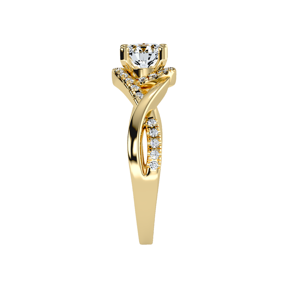 Youthful Halo Solitaire Ring In 925 Sterling Silver - Four