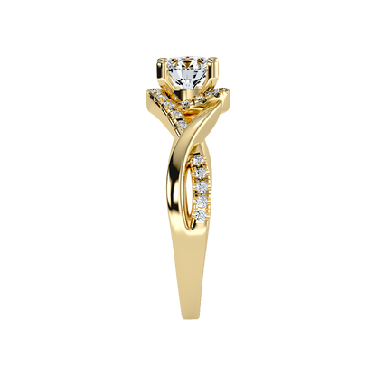 Youthful Halo Solitaire Ring In 925 Sterling Silver - Four