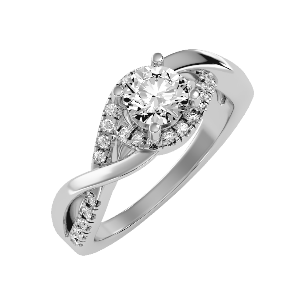 Youthful Halo Solitaire Ring - Five